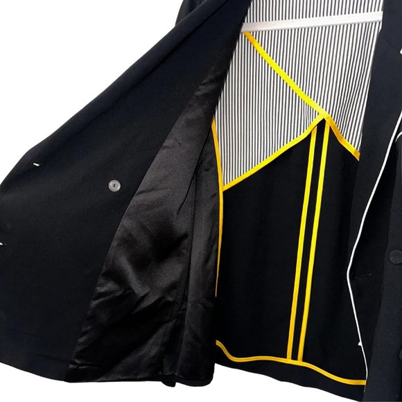 HABITUAL BLACK WOMENS BLAZER WHITE TRIM | SIZE LARGE - Picture 5 of 6